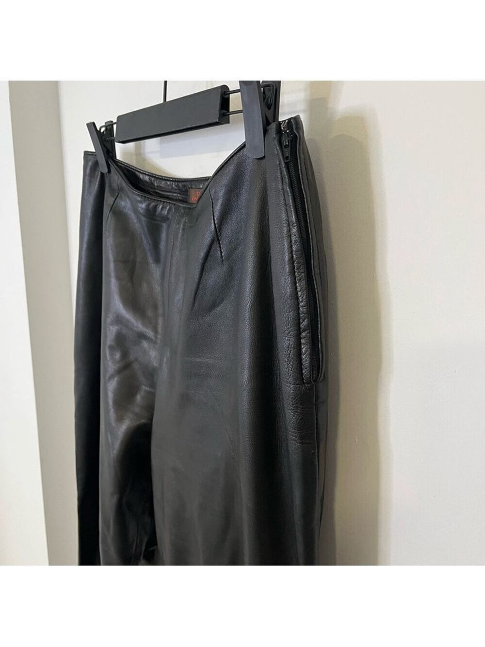 Vintage Danier Leather Pants Minimalist Flat Front High Rise Made in Canada, 10 - Picture 6 of 10